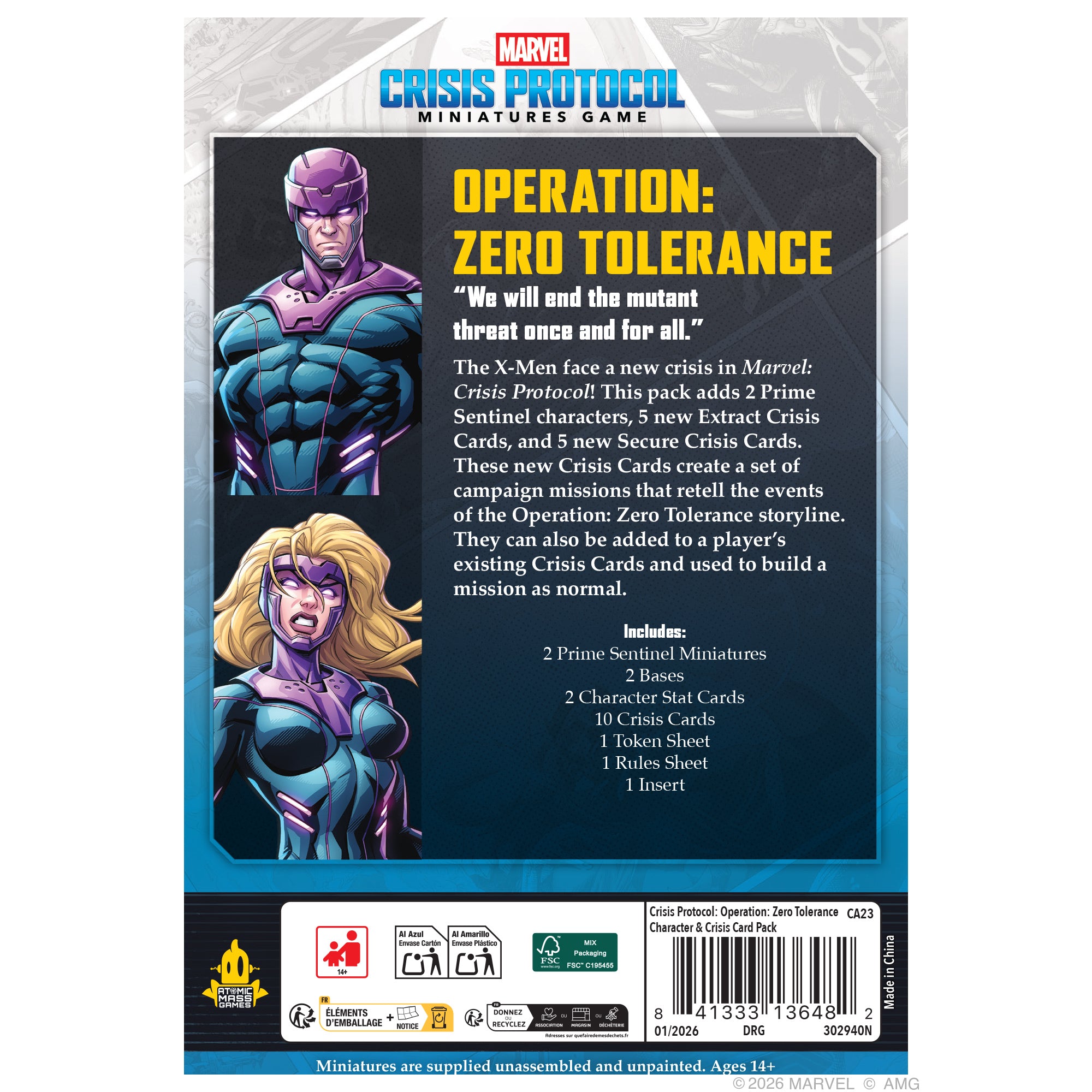 Marvel Crisis Protocol: Operation - Zero Tolerance Character & Crisis Card Pack