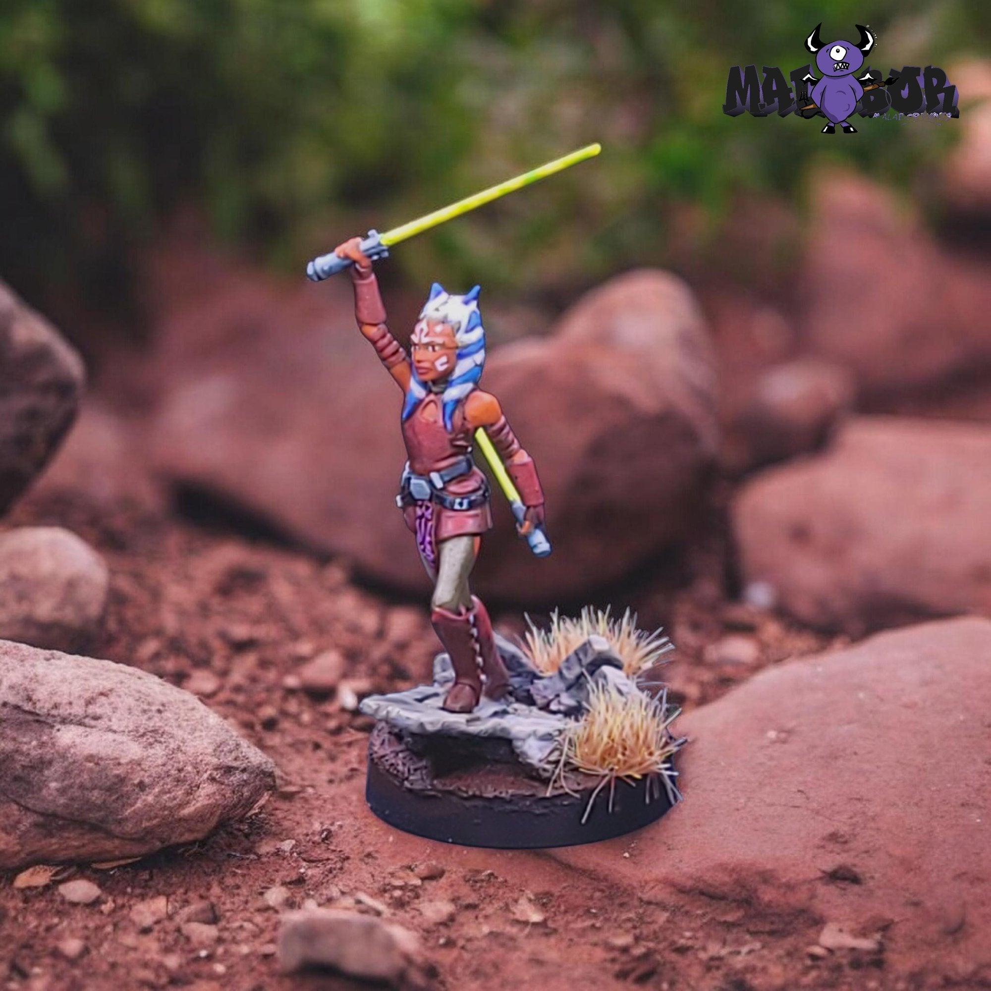 Fully painted Star Wars Legion: Commander & Padawan Ahsoka Tano by Malabor Paints