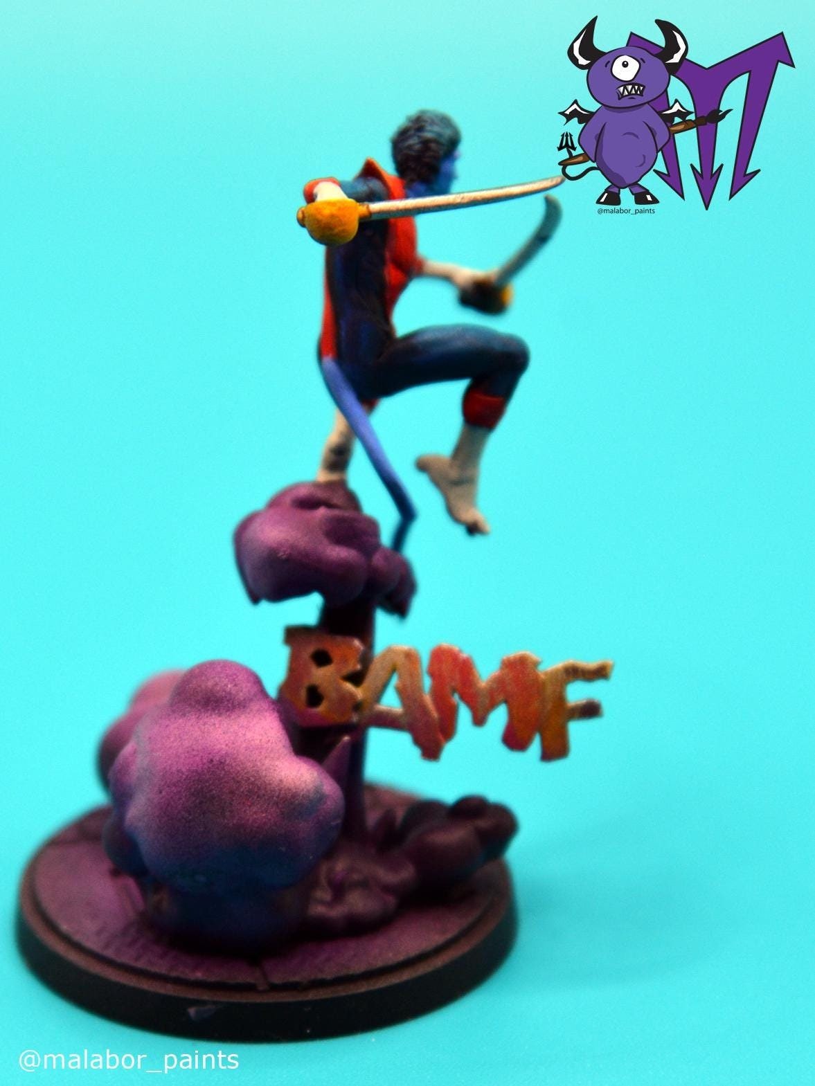 Fully painted Marvel Crisis Protocol: Bishop &amp; Nightcrawler by Malabor Paints