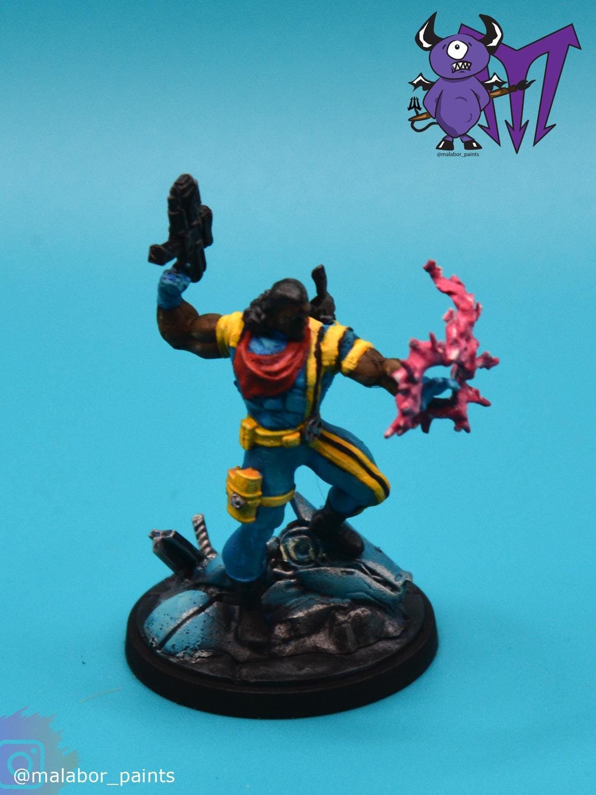 Fully painted Marvel Crisis Protocol: Bishop &amp; Nightcrawler by Malabor Paints