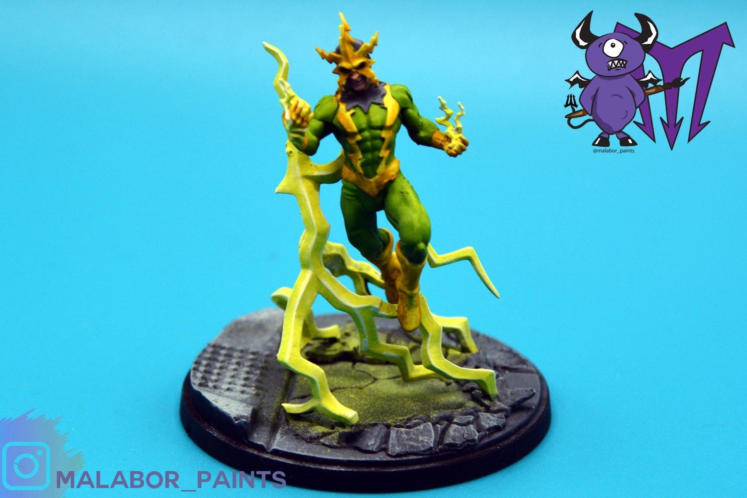 Fully painted Marvel Crisis Protocol: Electro &amp; Sandman &amp; Shocker &amp; Vulture by Malabor Paints
