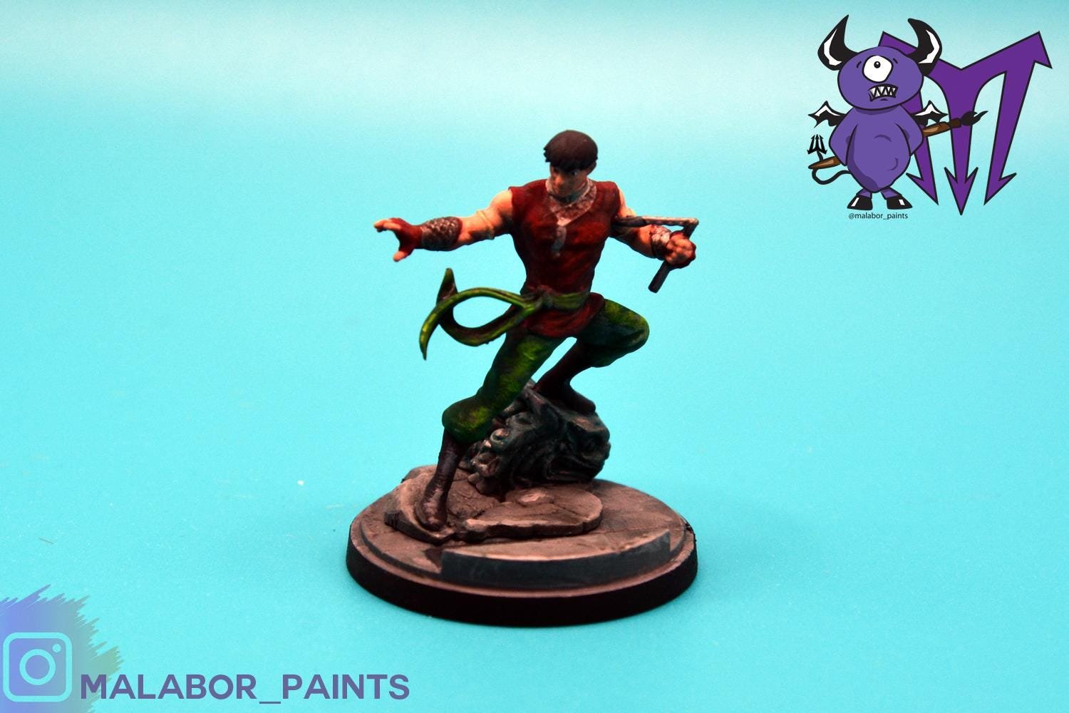 Fully painted Marvel Crisis Protocol: Shang Chi &amp; Silver Sable by Malabor Paints