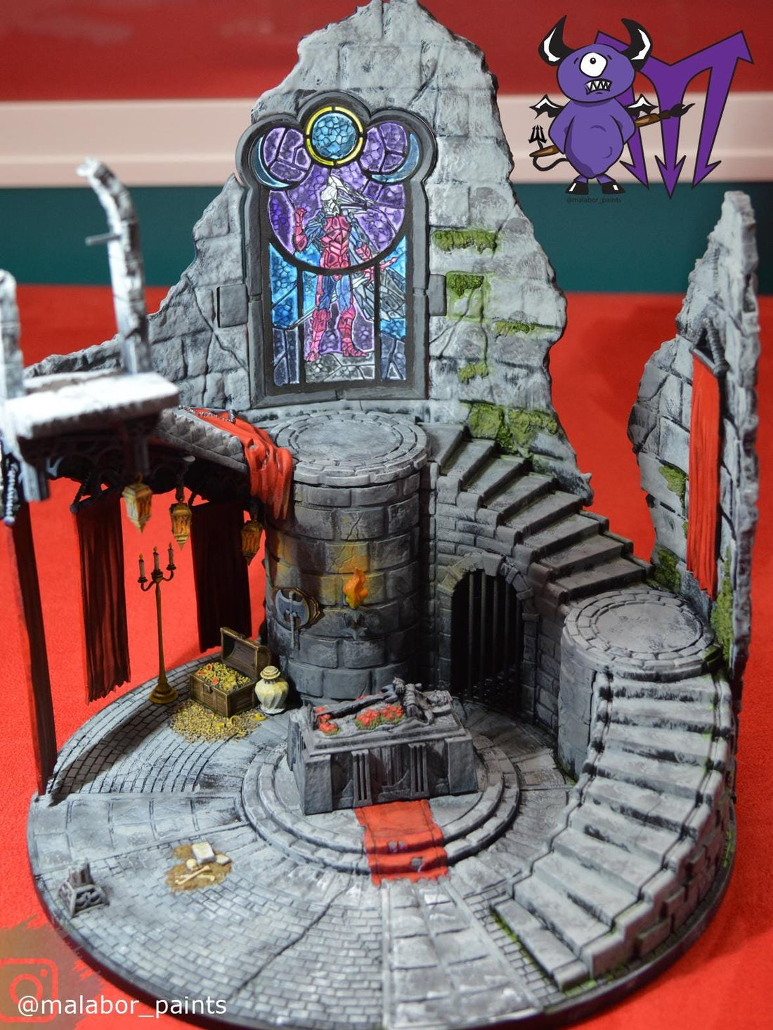 Fully painted Marvel Crisis Protocol: Tomb of Dracula Terrain Pack by Malabor Paints