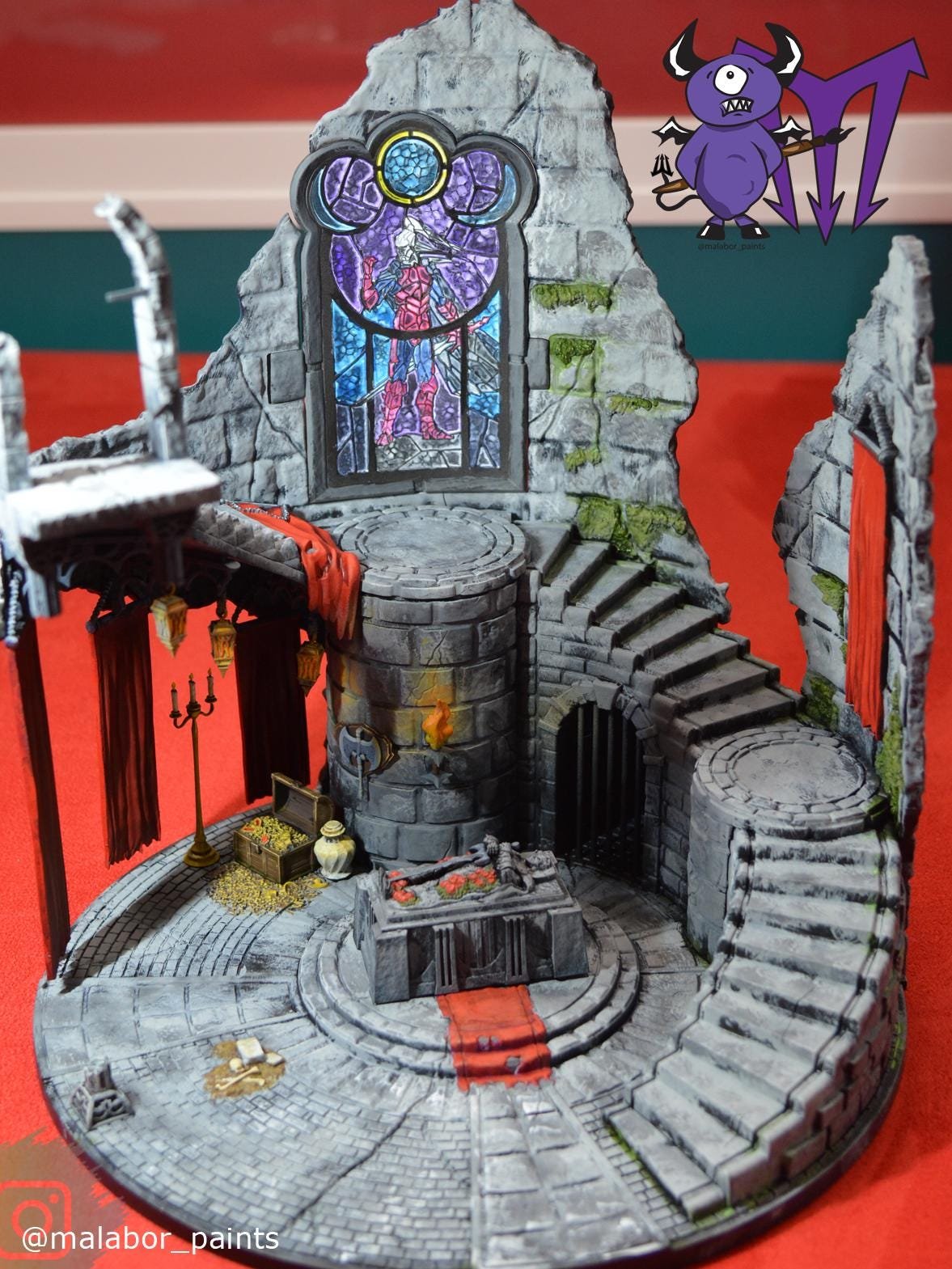 Fully painted Marvel Crisis Protocol: Tomb of Dracula Terrain Pack by Malabor Paints