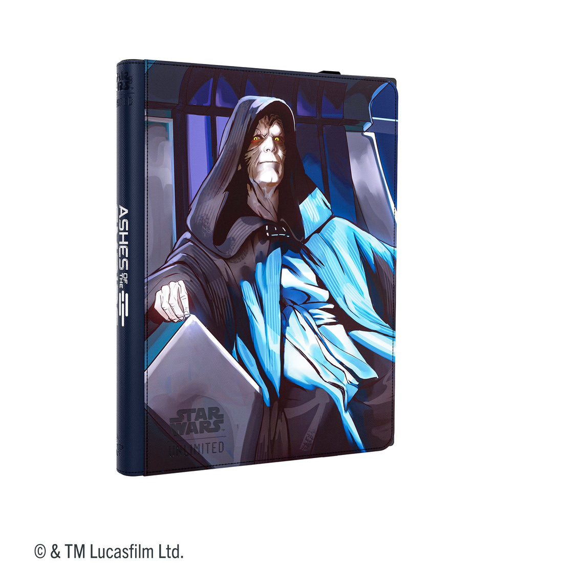 Star Wars Unlimited Ashes of the Empire zip-up album showing Emperor Palpatine