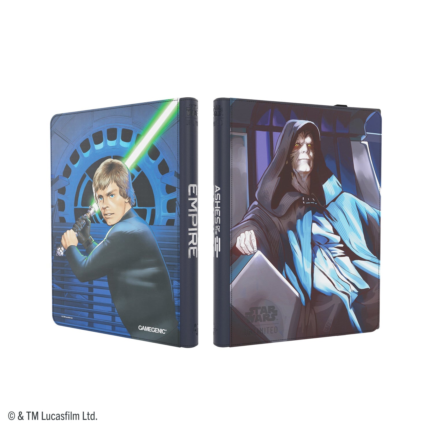 Star Wars Unlimited Ashes of the Empire zip-up album showing Emperor Palpatine