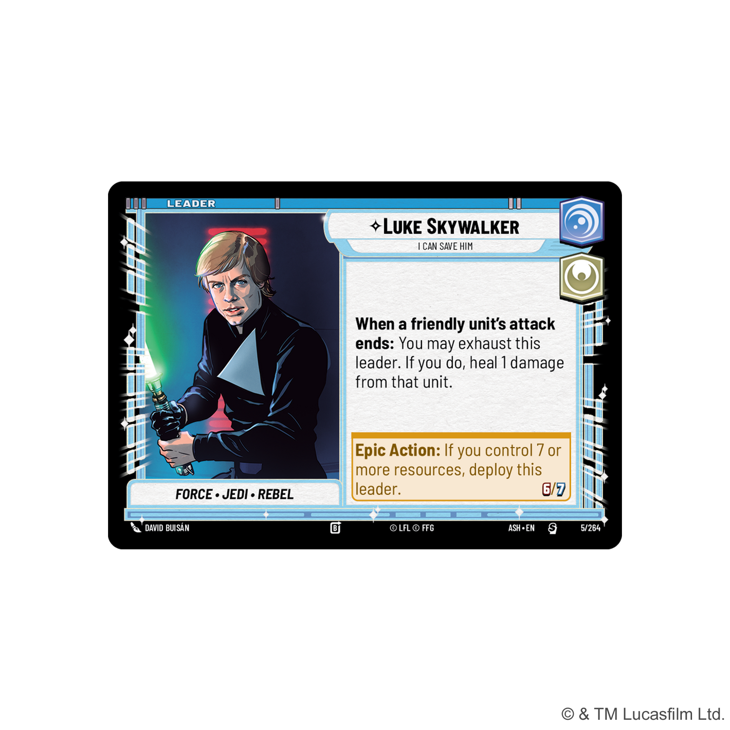 Star Wars Unlimited: Ashes of the Empire: Spotlight Deck - Luke Skywalker