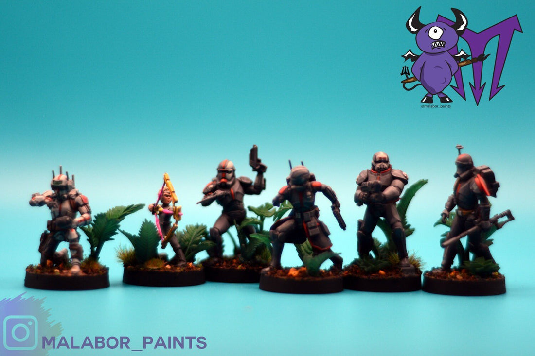 Fully painted Star Wars Legion: Bad Batch by Malabor Paints