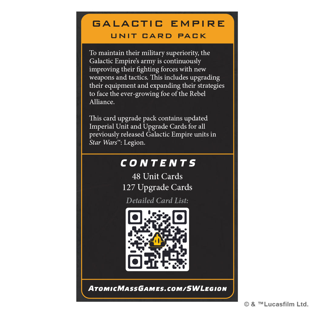 PRE-ORDER: Star Wars: Legion - Galactic Empire - Unit Card Pack