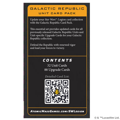 PRE-ORDER: Star Wars: Legion - Galactic Republic - Unit Card Pack