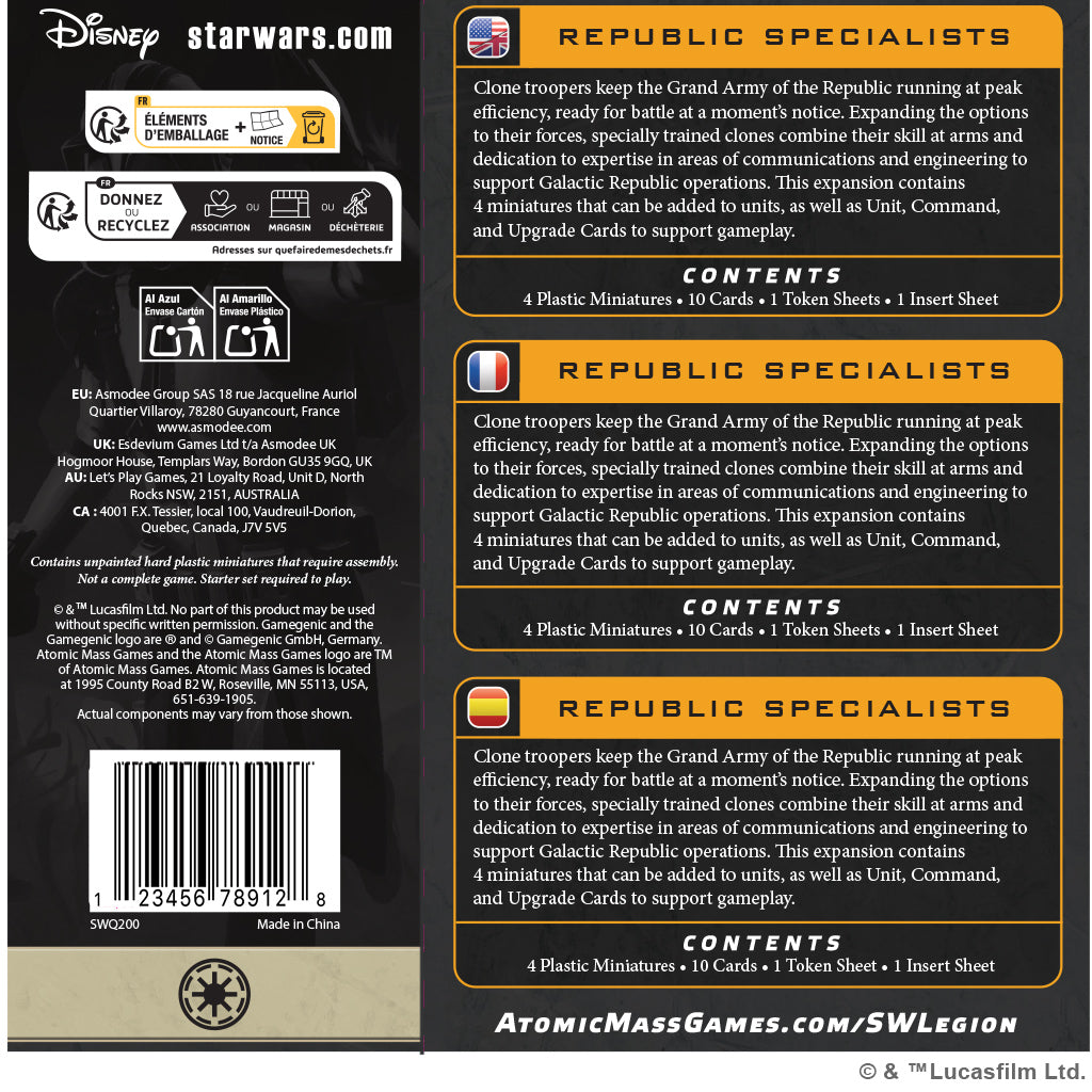 PRE-ORDER: Star Wars: Legion - Republic Specialists