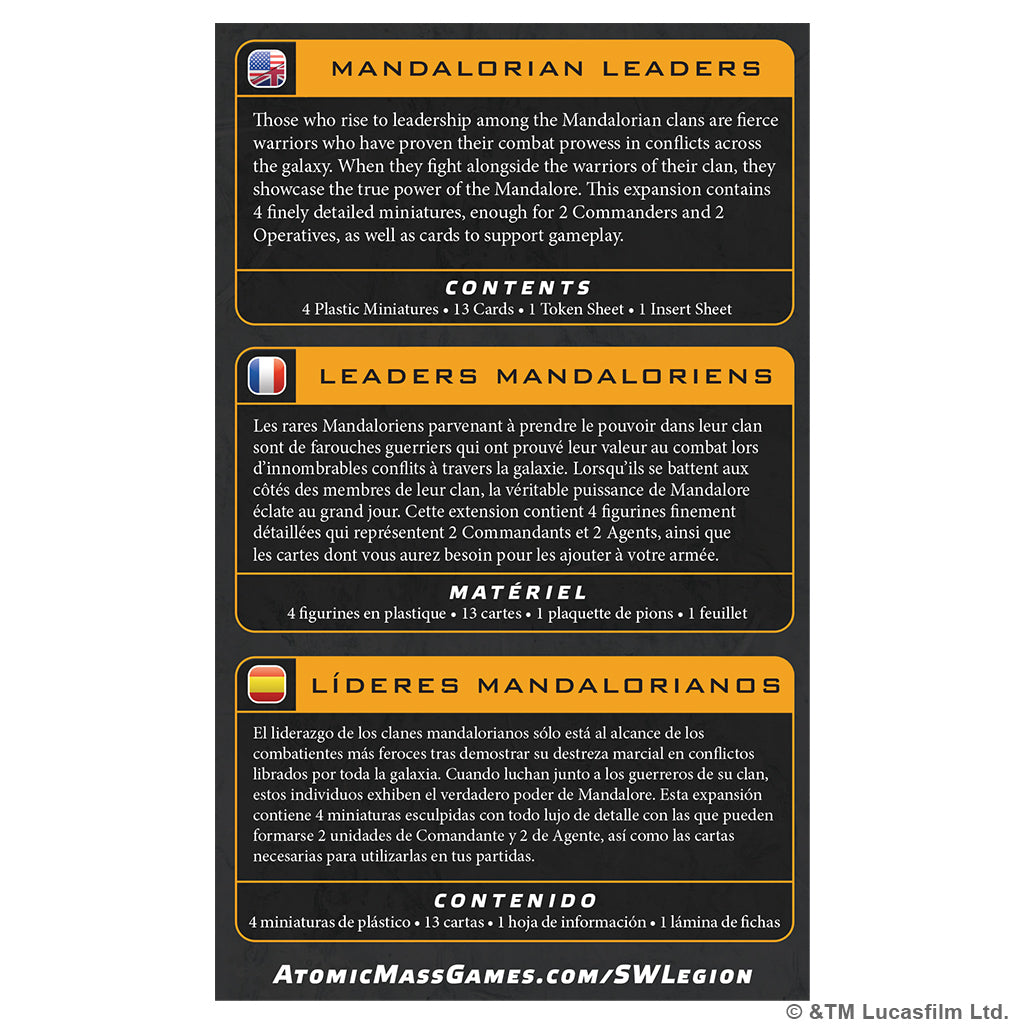 PRE-ORDER: Star Wars: Legion - Mandalorian Leaders